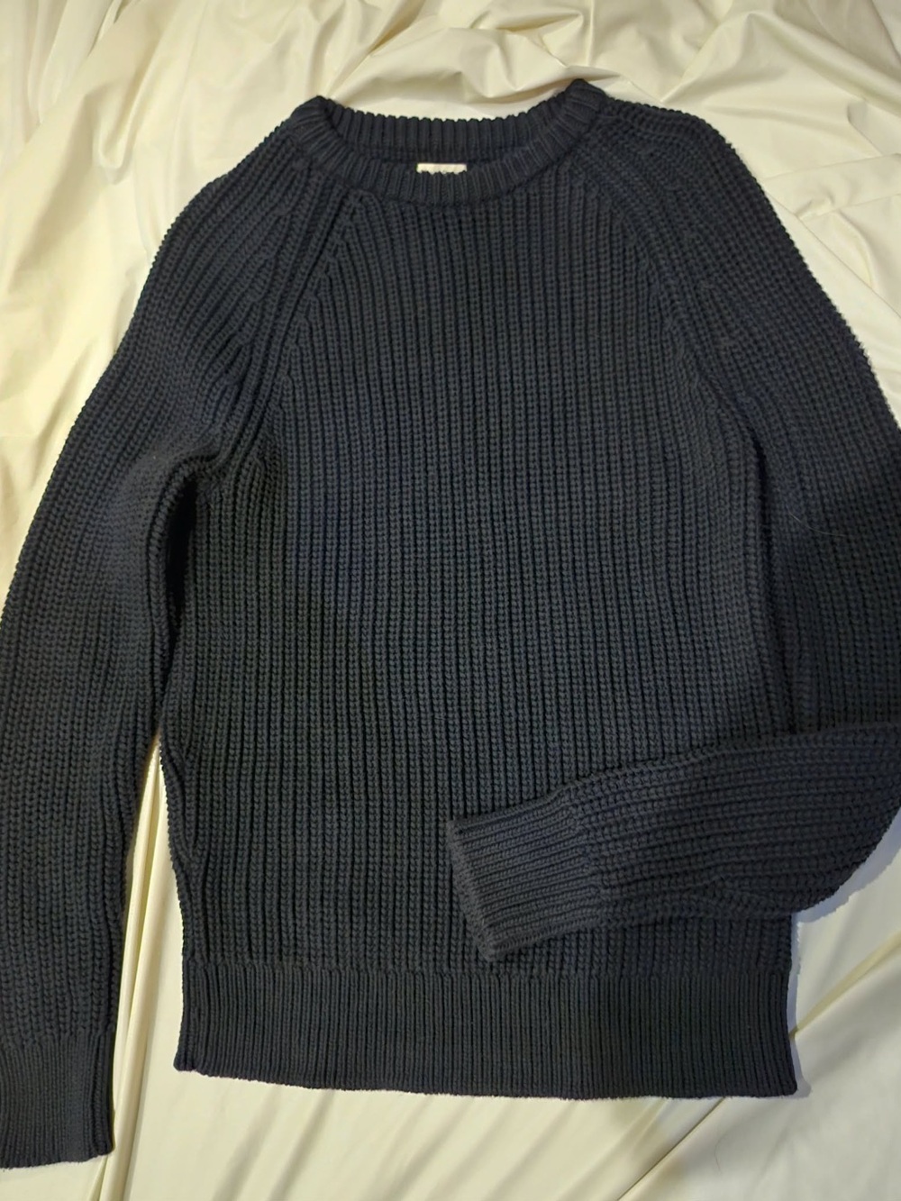 J. Crew NWOT Men's Navy Heritage Cotton Shaker-Stitch Crewneck Sweater Size M